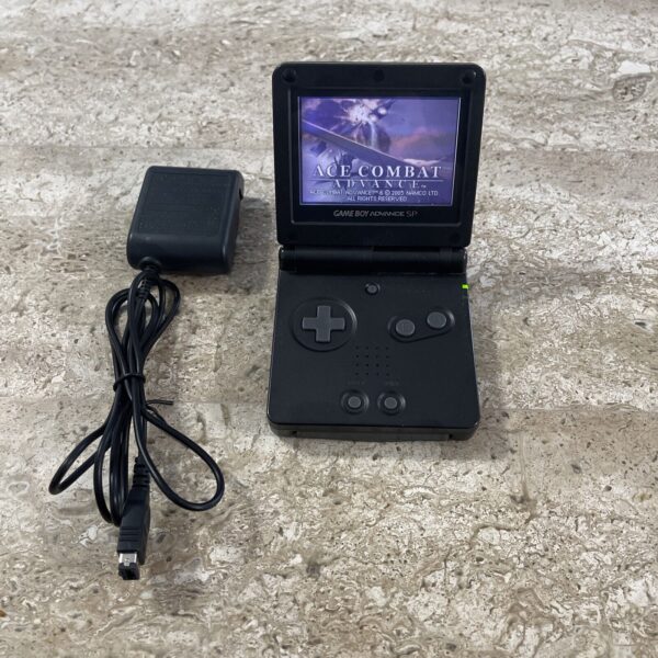 Nintendo Game Boy Advance SP AGS-001 Onyx Black w/ Charger Tested