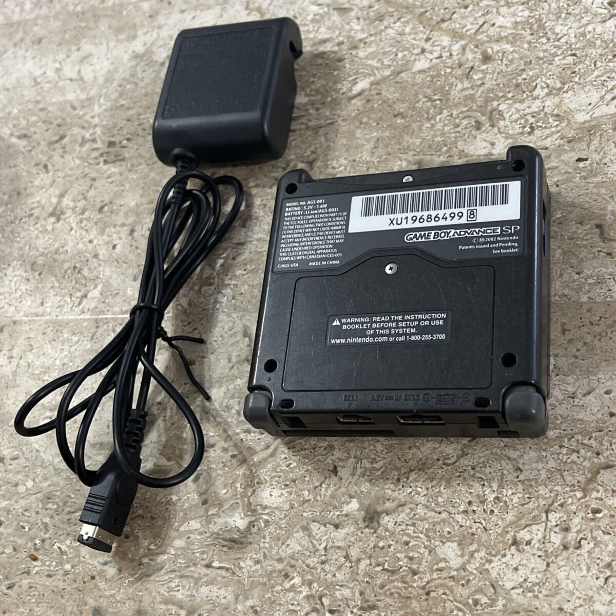 Nintendo Game Boy Advance SP AGS-001 Onyx Black w/ Charger Tested - Image 6